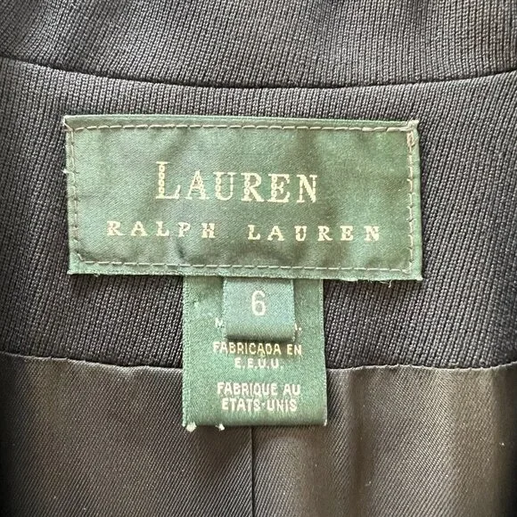 Ralph Lauren LRL Women's Black 100% Wool Blazer Size 6 Lined - Picture 11 of 15